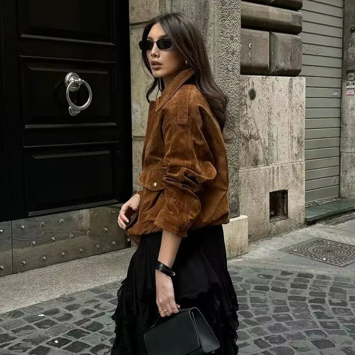 Samantha | Women’s Classic Streetwear Front Pocket Jacket