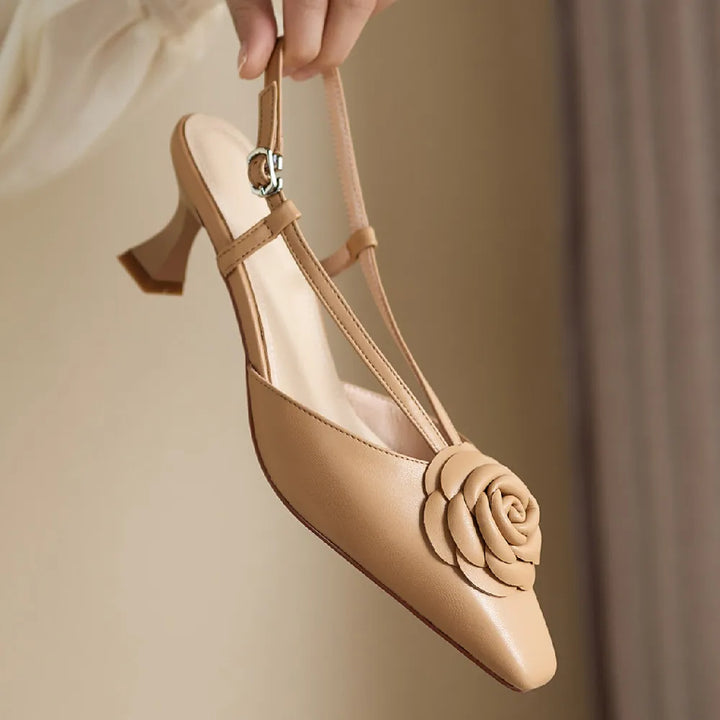 Roselle | Genuine Leather Slingbacks