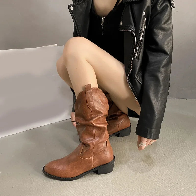 Bethany | Women’s Leather Knee-High Boots with Heels