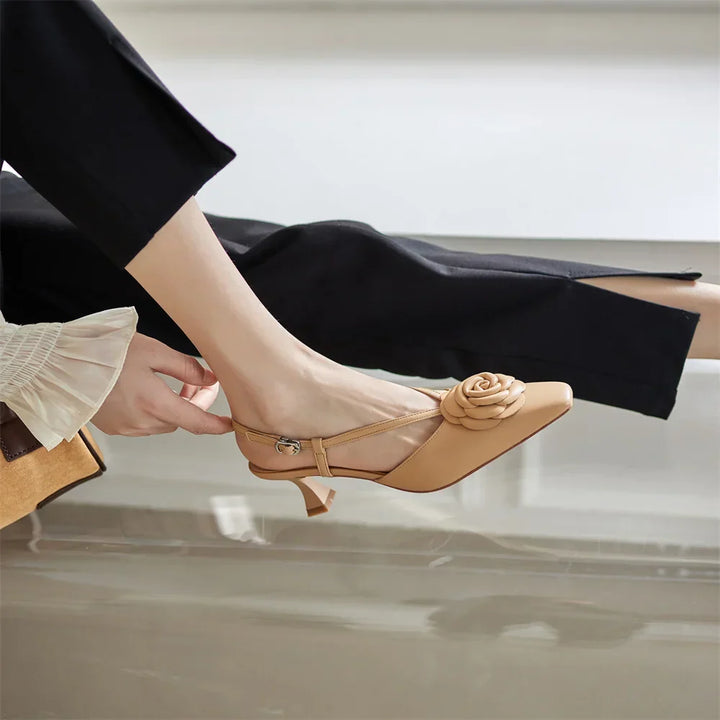 Roselle | Genuine Leather Slingbacks