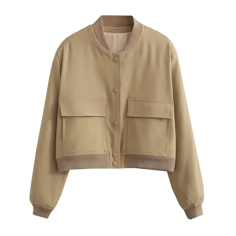 Nancy | Women’s Trendy Button Front Cropped Jacket