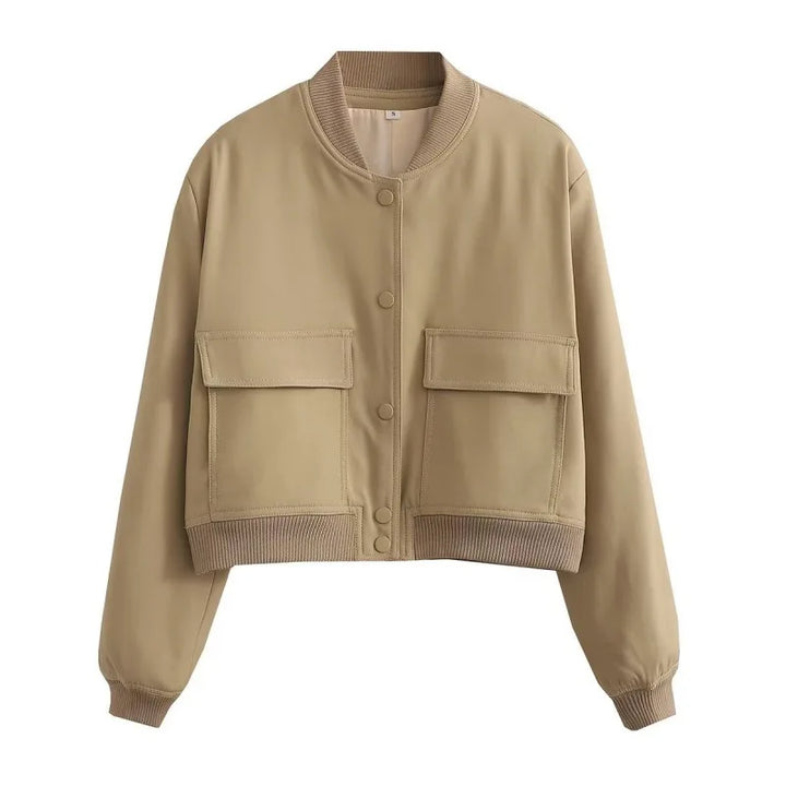 Nancy | Women’s Trendy Button Front Cropped Jacket