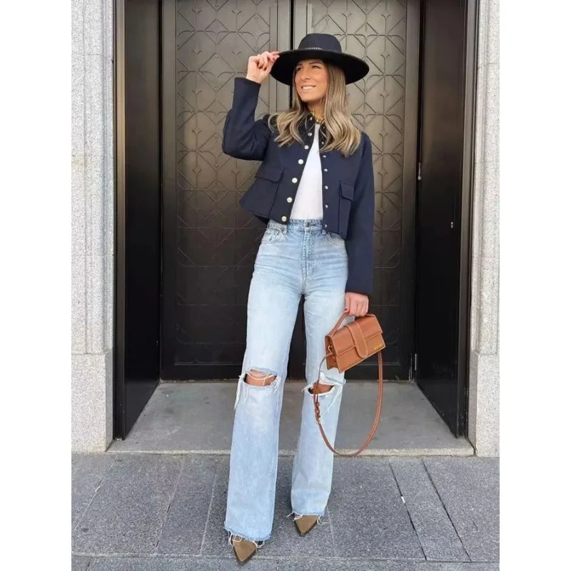 Madeline | Women’s Button-Up Short Utility Style Jacket