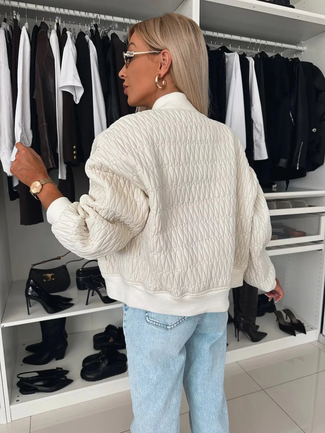 Lydia | Women’s Quilted Short Zip-Up Bomber Jacket