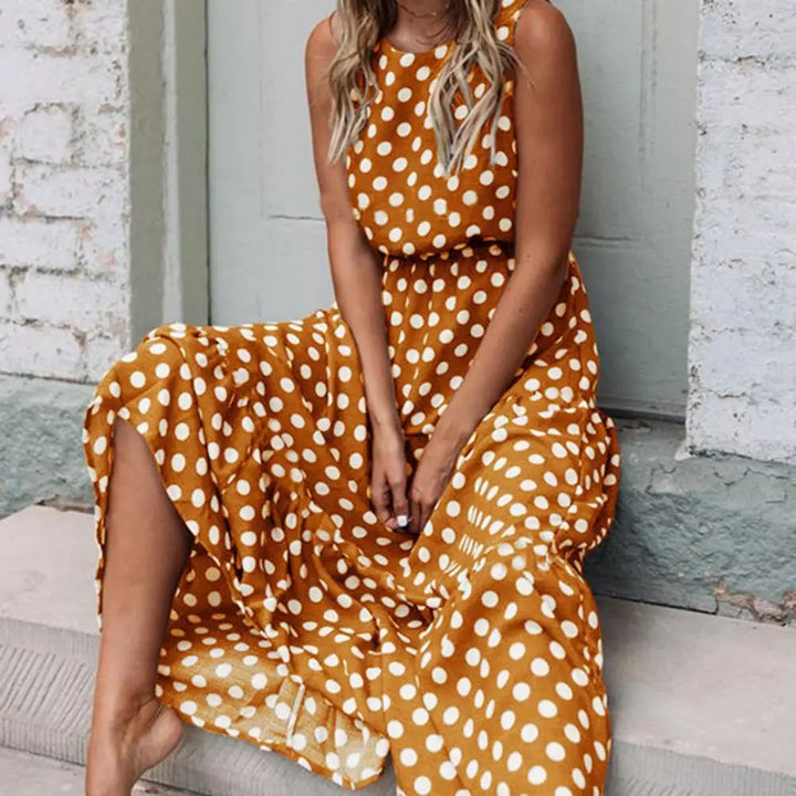 Isabelle | Women’s Polka Dot Sleeveless Casual Dress