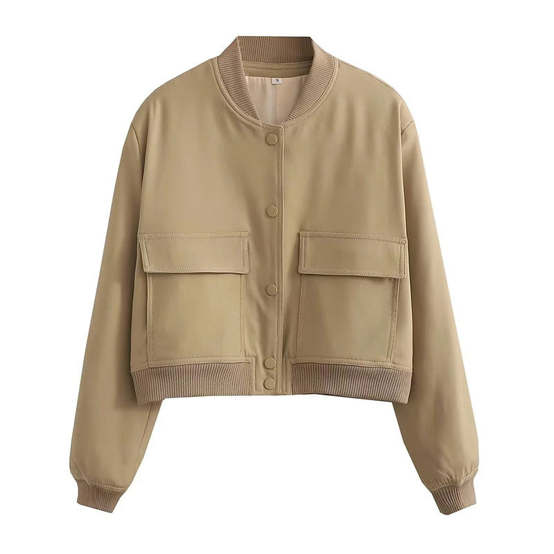 Bethany | Women’s Casual Snap Button Bomber Jacket