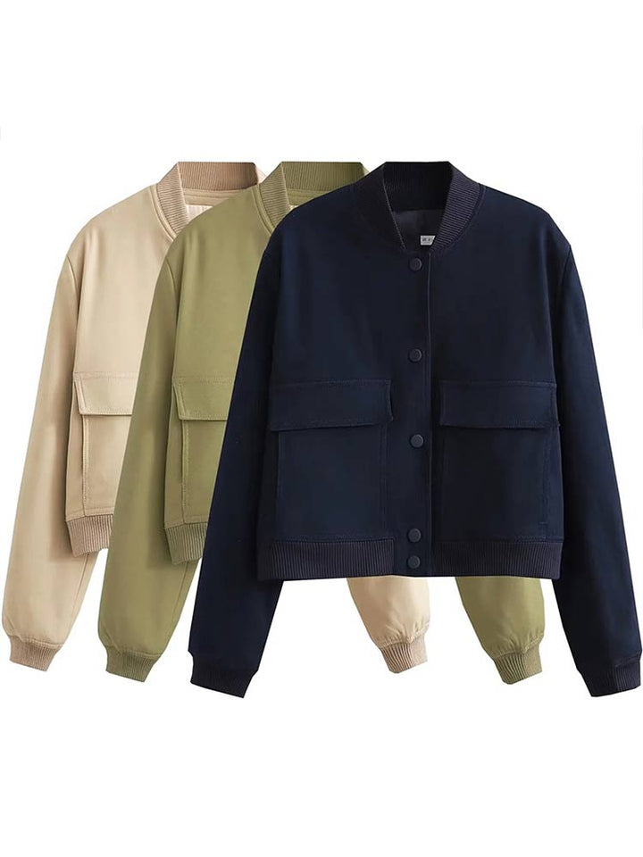 Bethany | Women’s Casual Snap Button Bomber Jacket