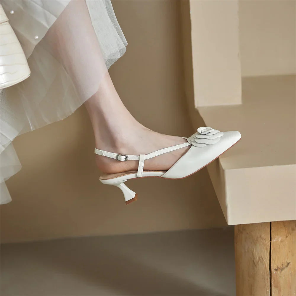 Roselle | Genuine Leather Slingbacks