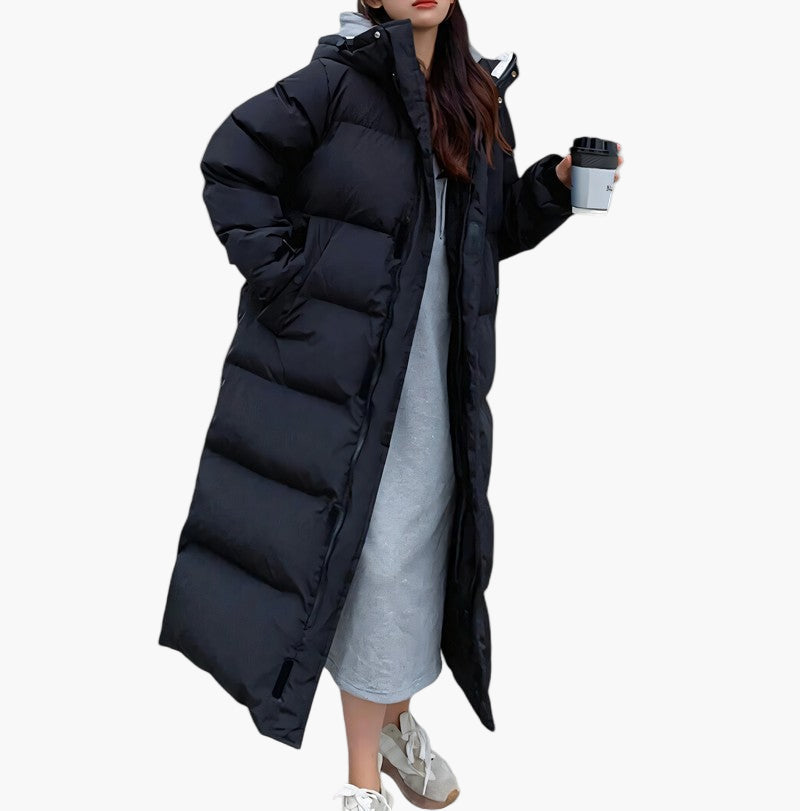 Lucy | Women’s Warm Hooded Full Length Puffer Coat