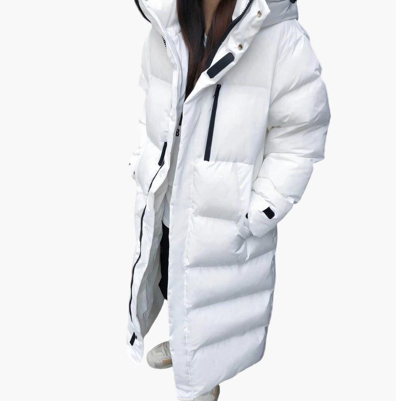 Delilah | Women’s Elegant Long Hooded Quilted Puffer Coat