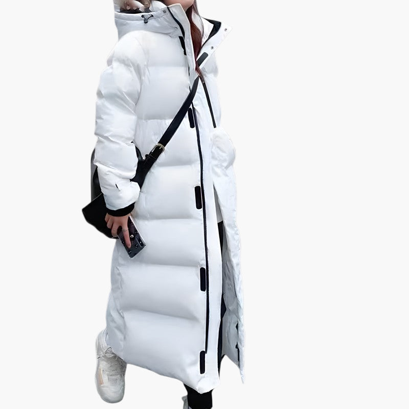 Lucy | Women’s Warm Hooded Full Length Puffer Coat