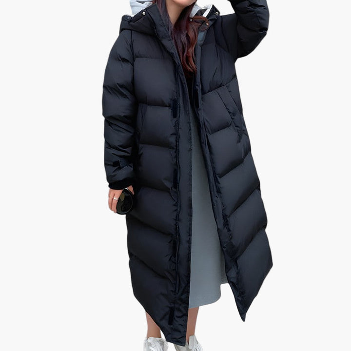Delilah | Women’s Elegant Long Hooded Quilted Puffer Coat