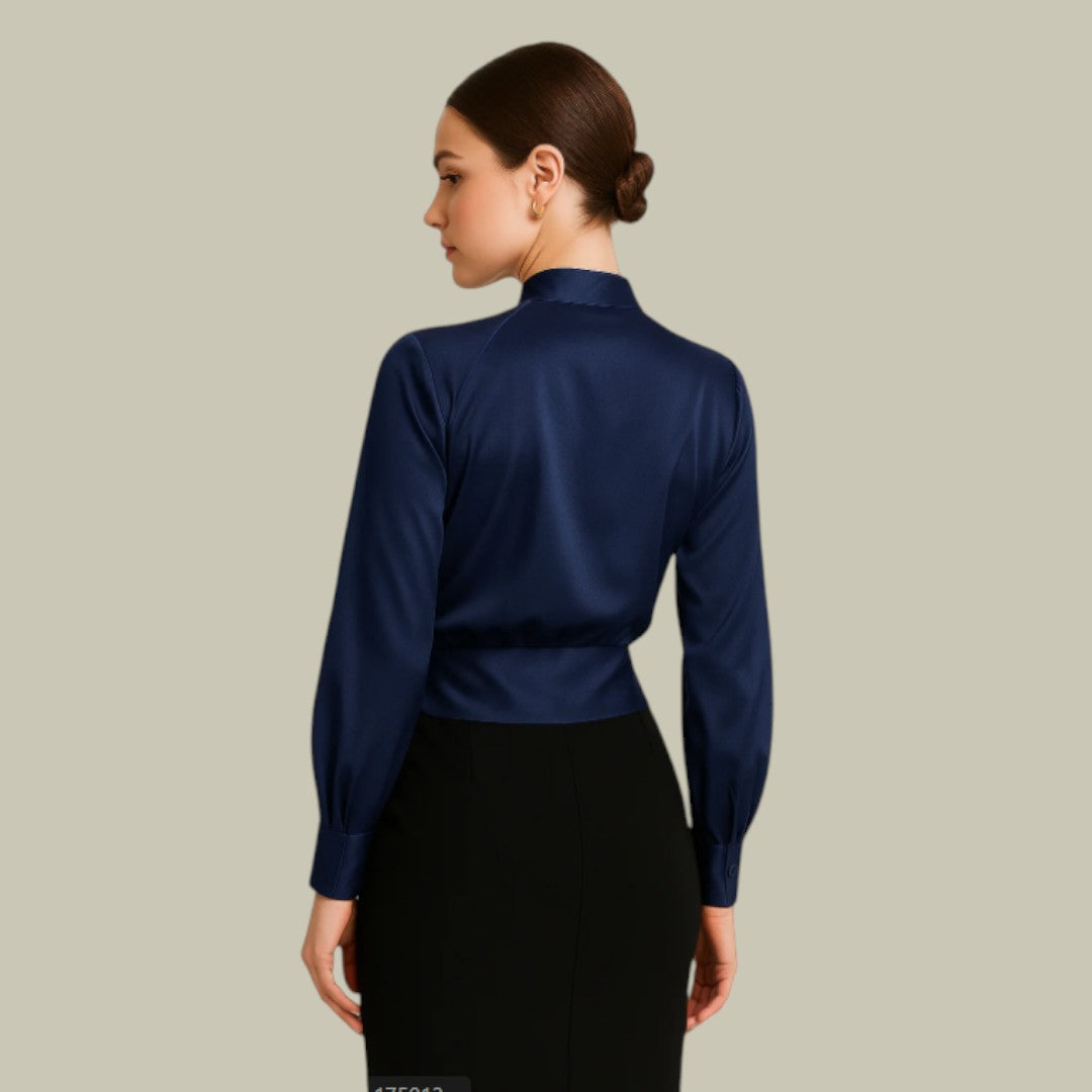 Sophia | Women’s Elegant V-Neck Satin Blouse