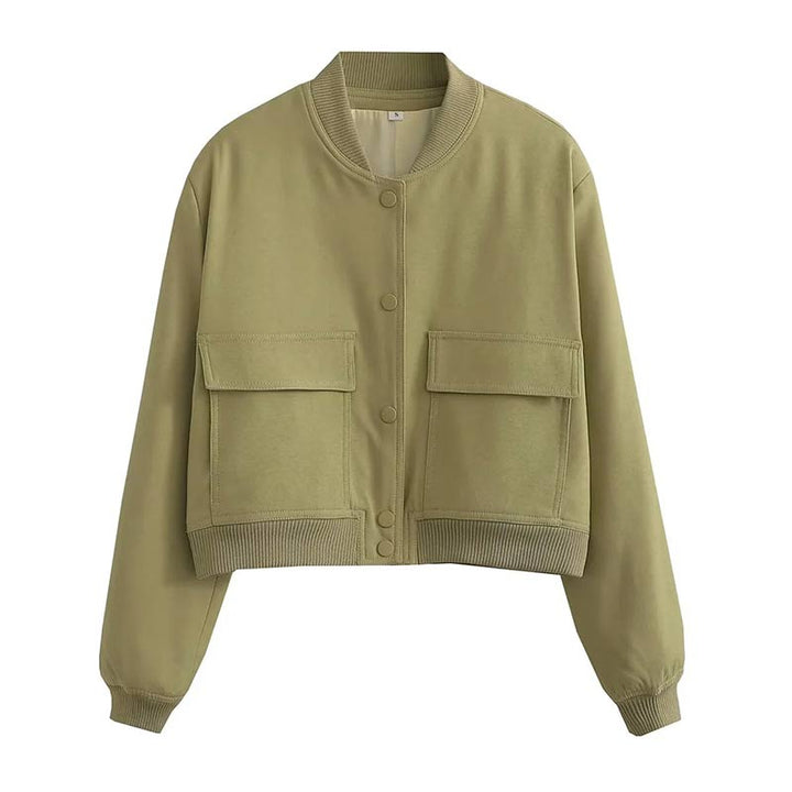 Bethany | Women’s Casual Snap Button Bomber Jacket