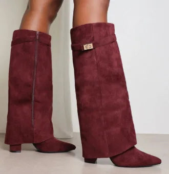 Ella | Women’s Leather Thigh-High Boots with Buckle