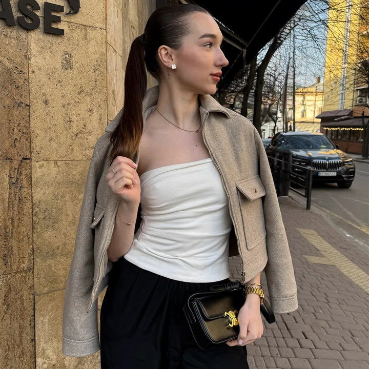 Maisie | Women’s Utility Cropped Zip-Up Jacket