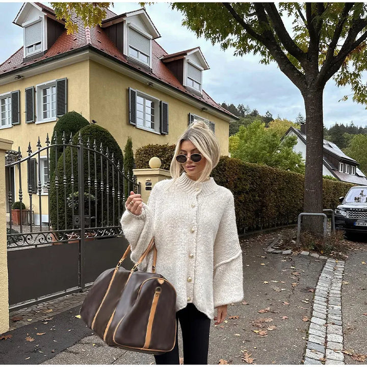 Laura | Women’s Soft Balloon Sleeve Knit Cardigan