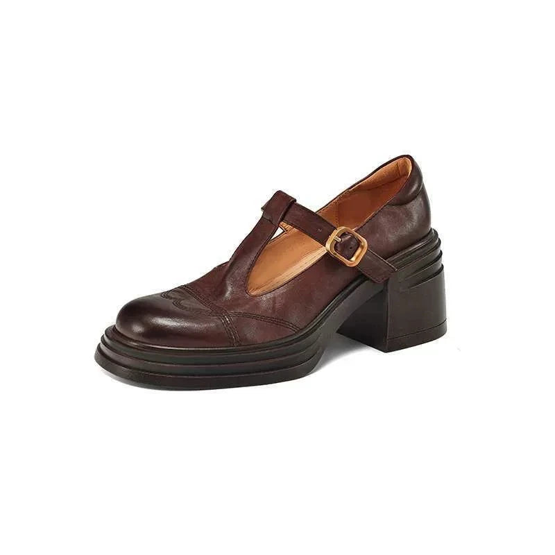 Daisy | Classic Women’s Leather T-Strap Shoes