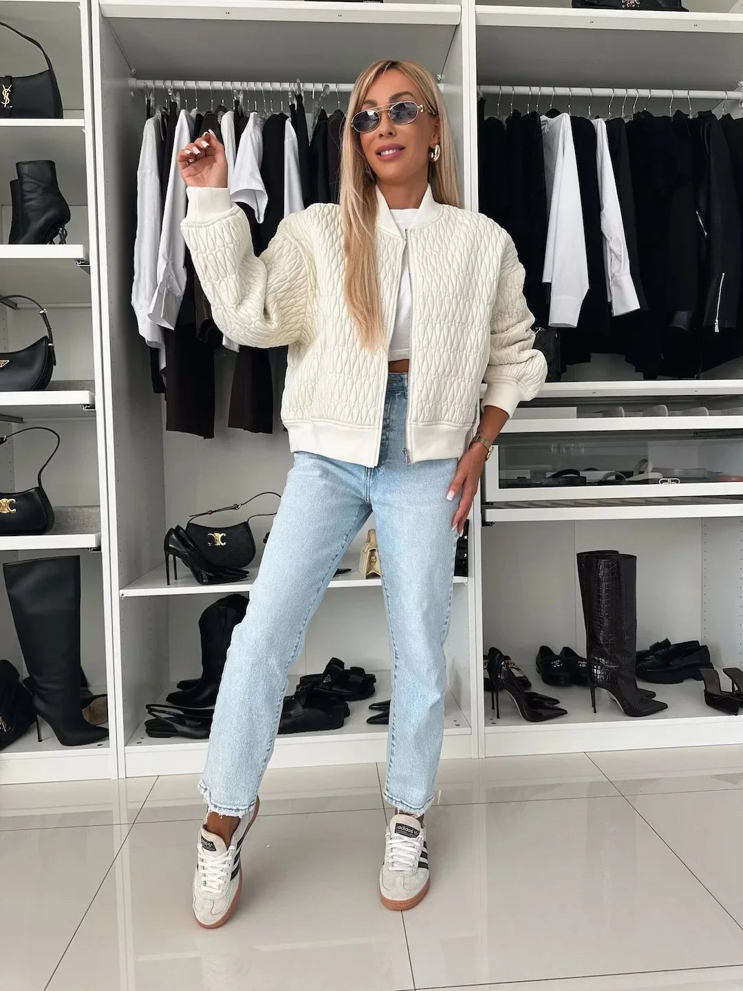 Lydia | Women’s Quilted Short Zip-Up Bomber Jacket