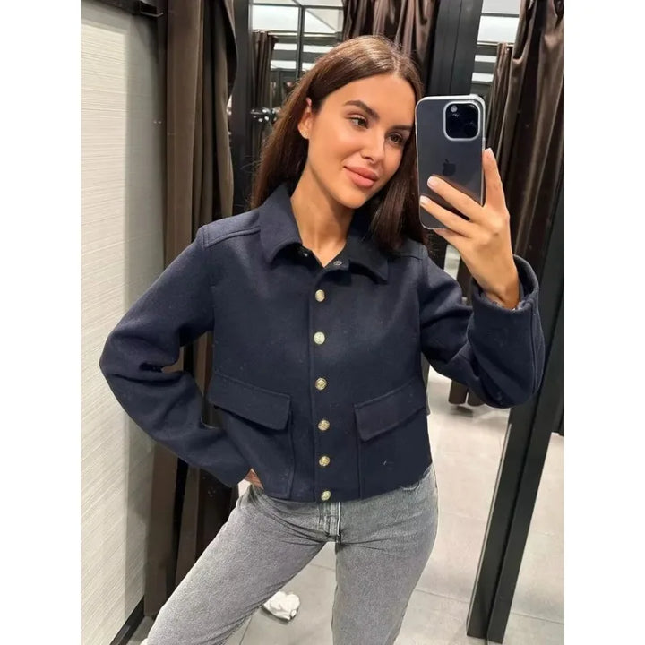 Madeline | Women’s Button-Up Short Utility Style Jacket