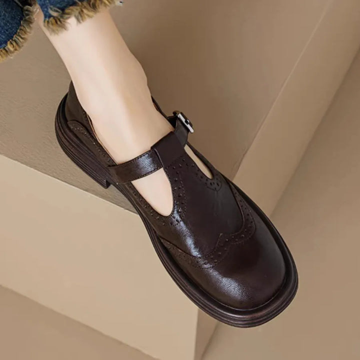 Clara | Classic Women’s Leather T-Strap Shoes