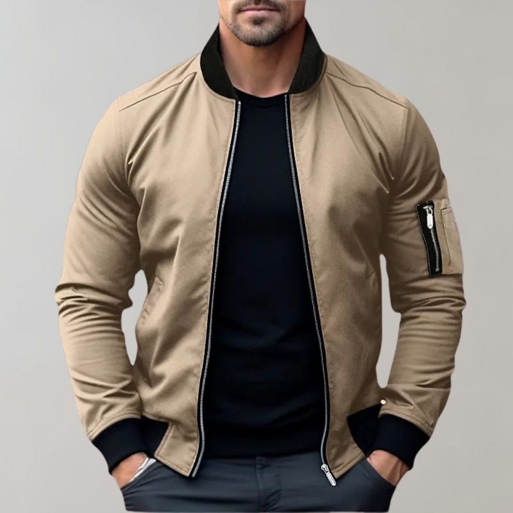Stanley | Men's Slim Fit Zip-Up Bomber Jacket with Pockets