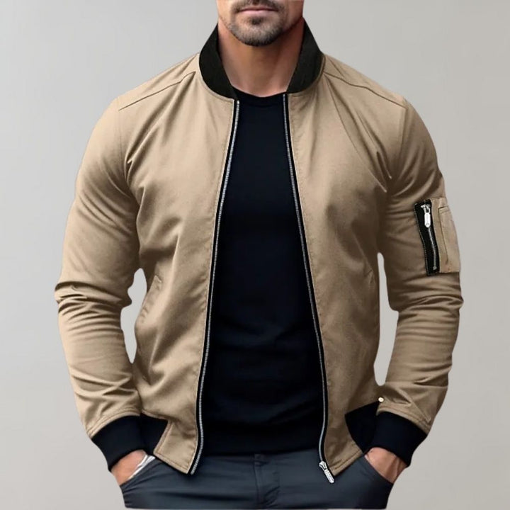 Stanley | Men's Slim Fit Zip-Up Bomber Jacket with Pockets