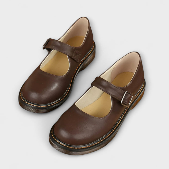 Darcy | Strap Leather Flats