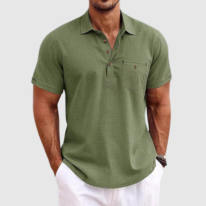 Theodore - Linen Polo Shirt