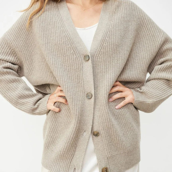 Bonnie | Women’s Oversized V-Neck Button Knit Cardigan