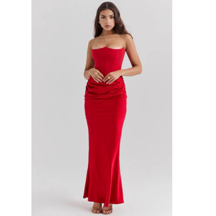 Camille | Women’s Strapless Corset Bodycon Maxi Dress