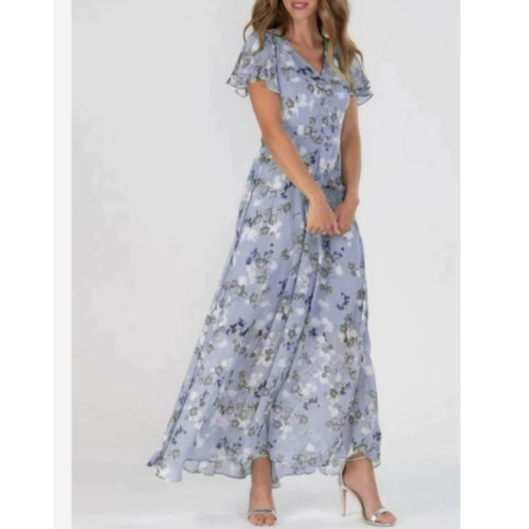 Heidi | Women's Short Sleeve Floral Maxi Dress