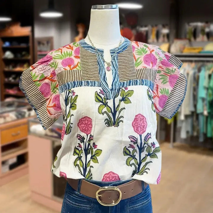 Uriella | Summer Boho Embroidered Blouse