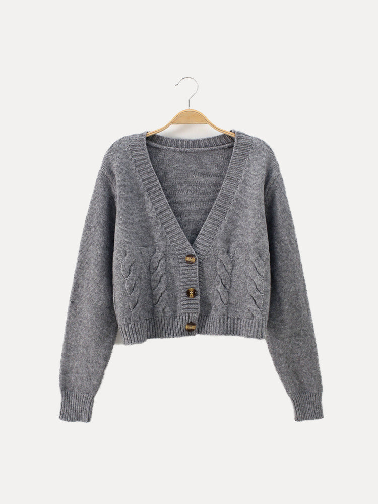 Gabriella | Women’s Cropped Button-Up Winter Cardigan