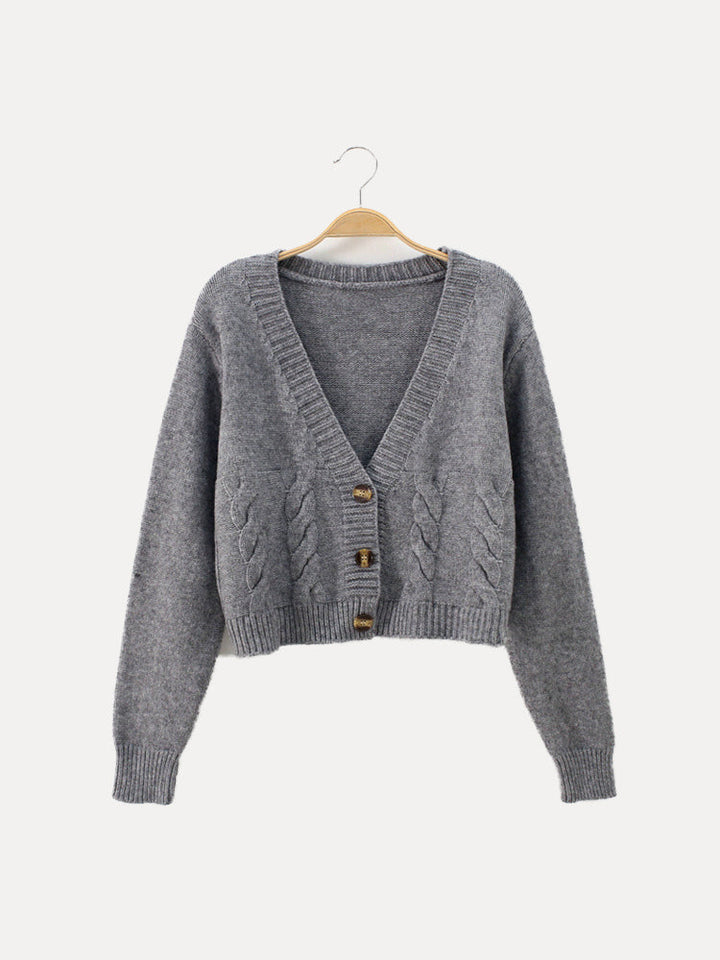 Gabriella | Women’s Cropped Button-Up Winter Cardigan