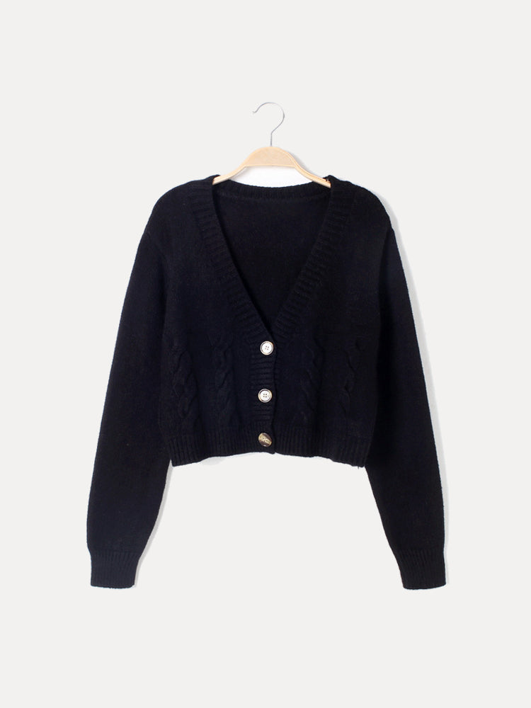 Gabriella | Women’s Cropped Button-Up Winter Cardigan