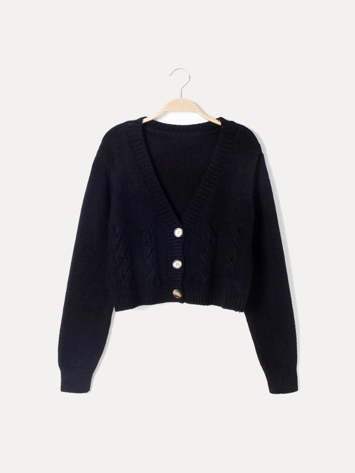 Gabriella | Women’s Cropped Button-Up Winter Cardigan