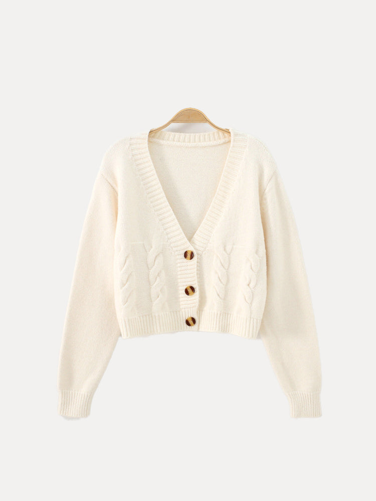 Gabriella | Women’s Cropped Button-Up Winter Cardigan