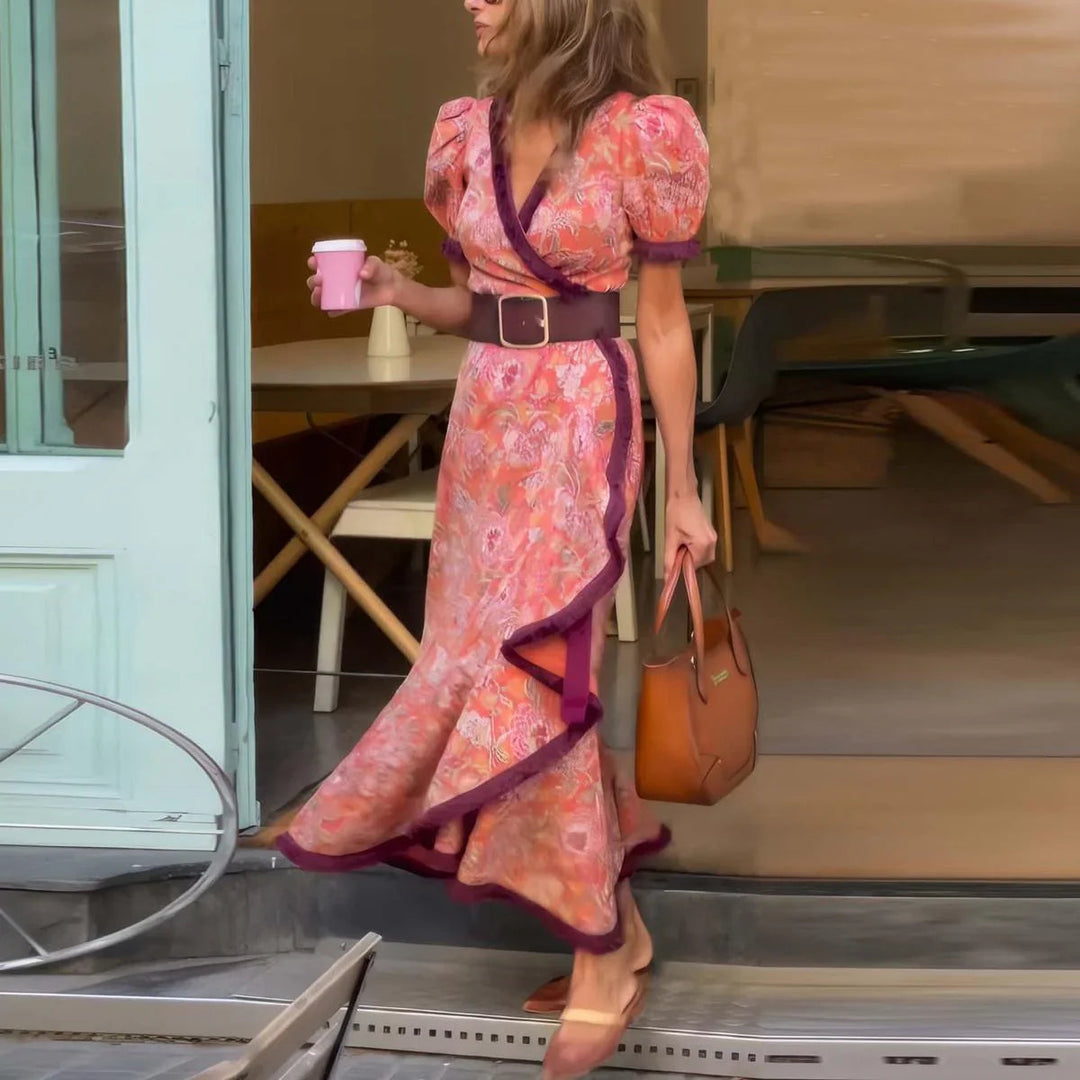 Vivara |  Pink Short Sleeve Maxi Dress