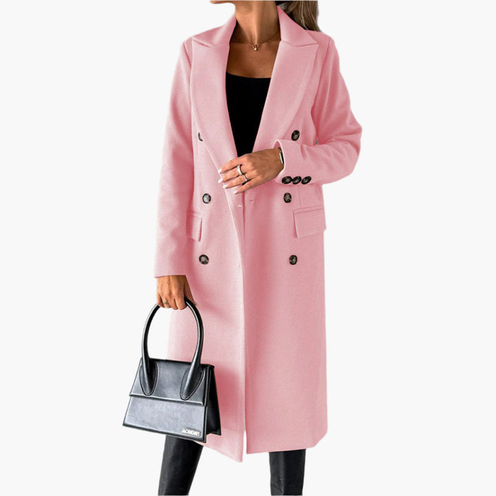 Katie | Women’s Classic Long Sleeve Double Breasted Coat
