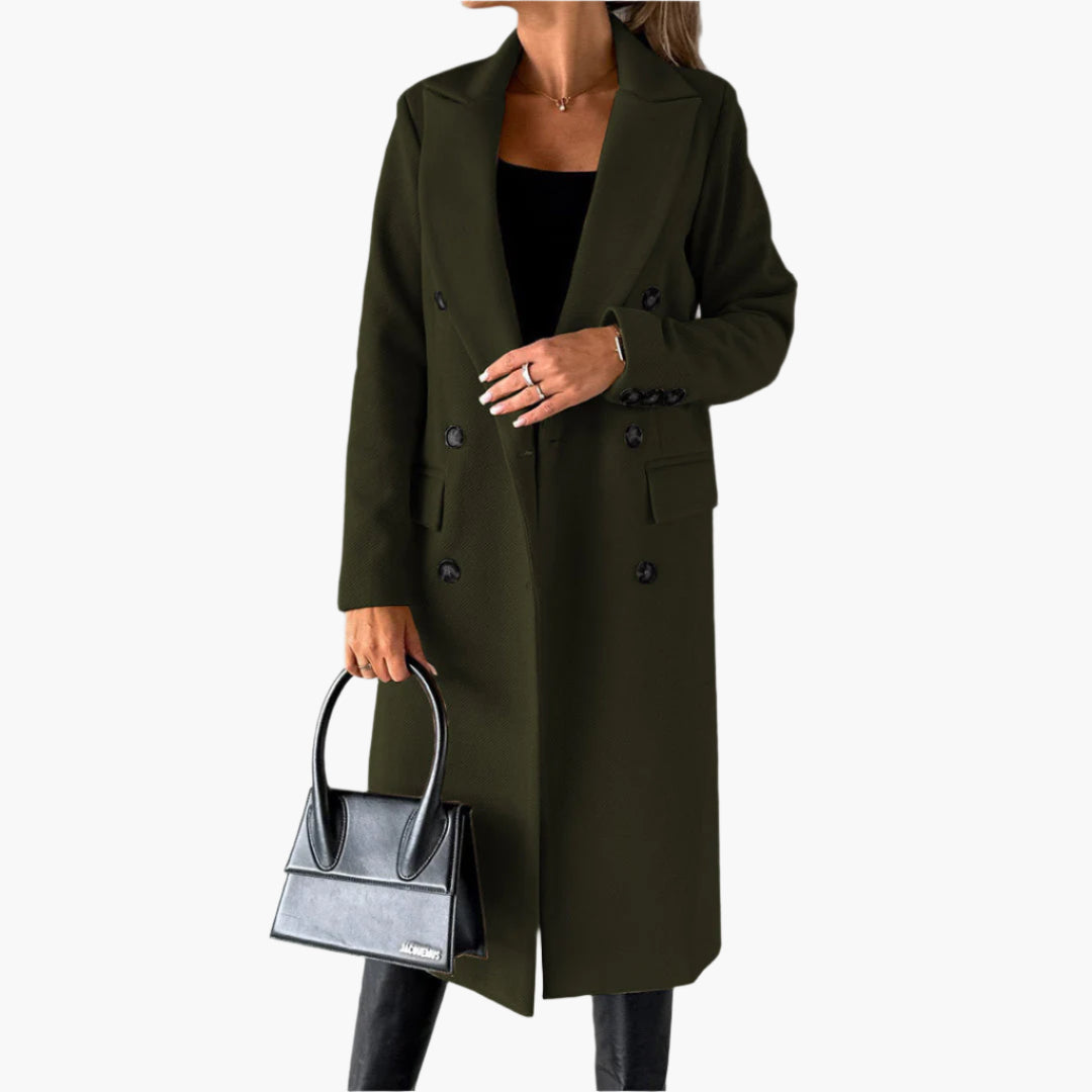 Katie | Women’s Classic Long Sleeve Double Breasted Coat