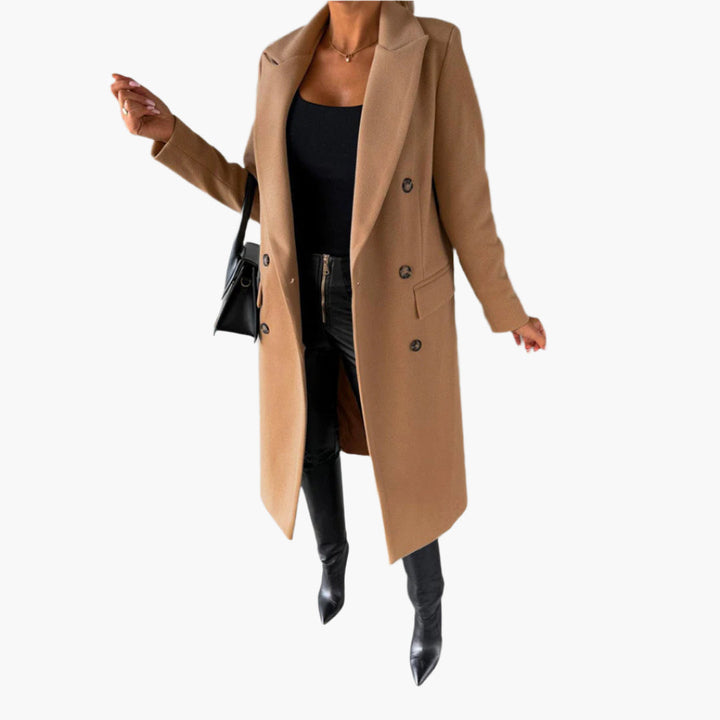 Katie | Women’s Classic Long Sleeve Double Breasted Coat