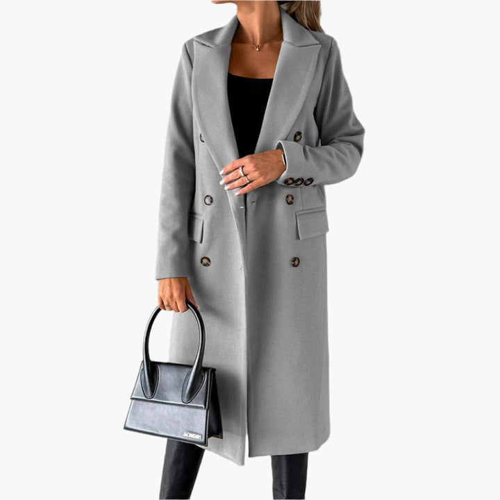 Katie | Women’s Classic Long Sleeve Double Breasted Coat