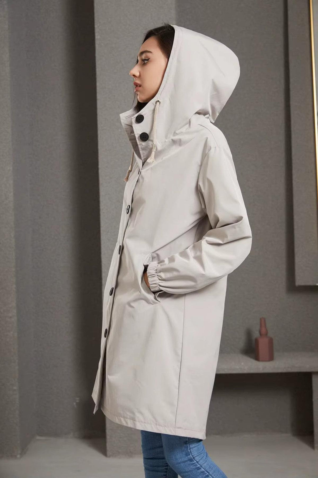 Heidi | Women Long Hooded Front Button Coat