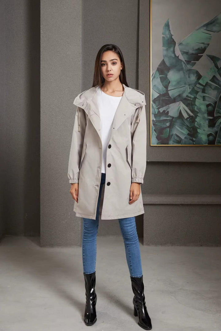 Heidi | Women Long Hooded Front Button Coat