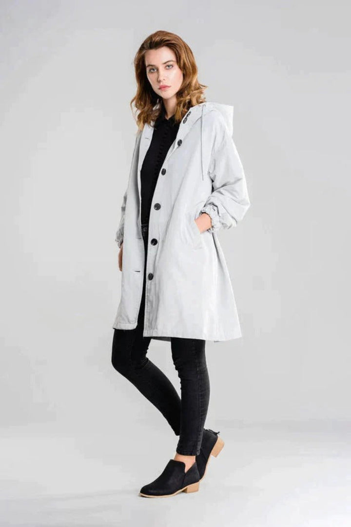 Georgia | Women's Hooded Button-Up Long Casual Jacket