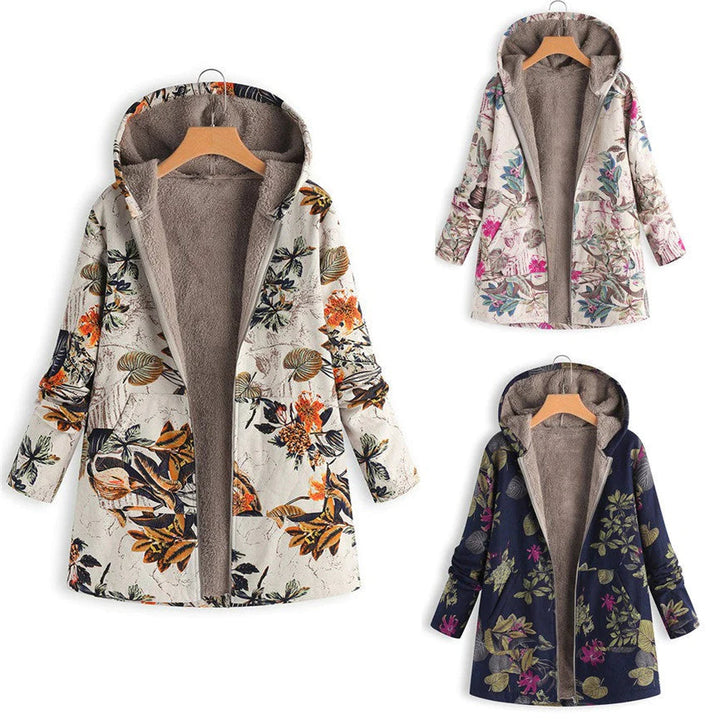 Casey | Women’s Winter Floral Coat with Hood