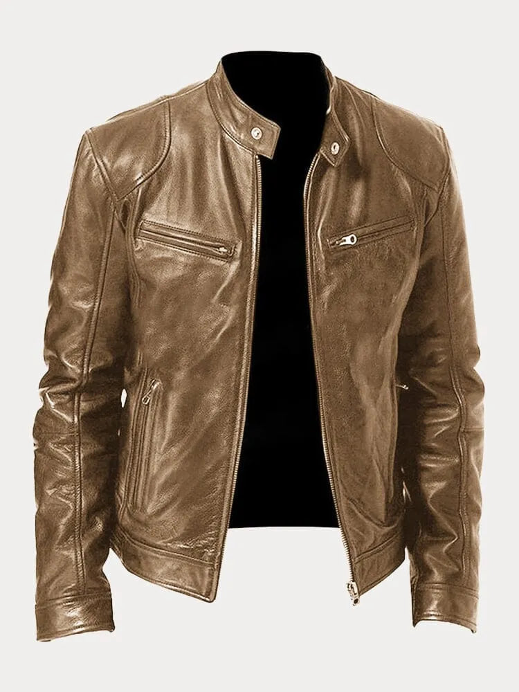 Elijah | Men’s Classic Zip-Up Moto Style Jacket