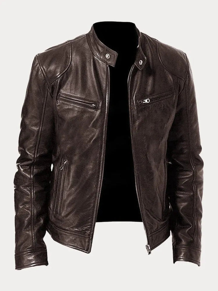 Elijah | Men’s Classic Zip-Up Moto Style Jacket