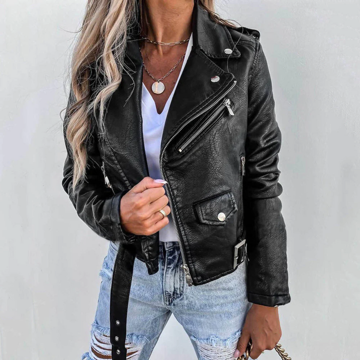 Catherine | Women’s Classic Zipper Biker Jacket